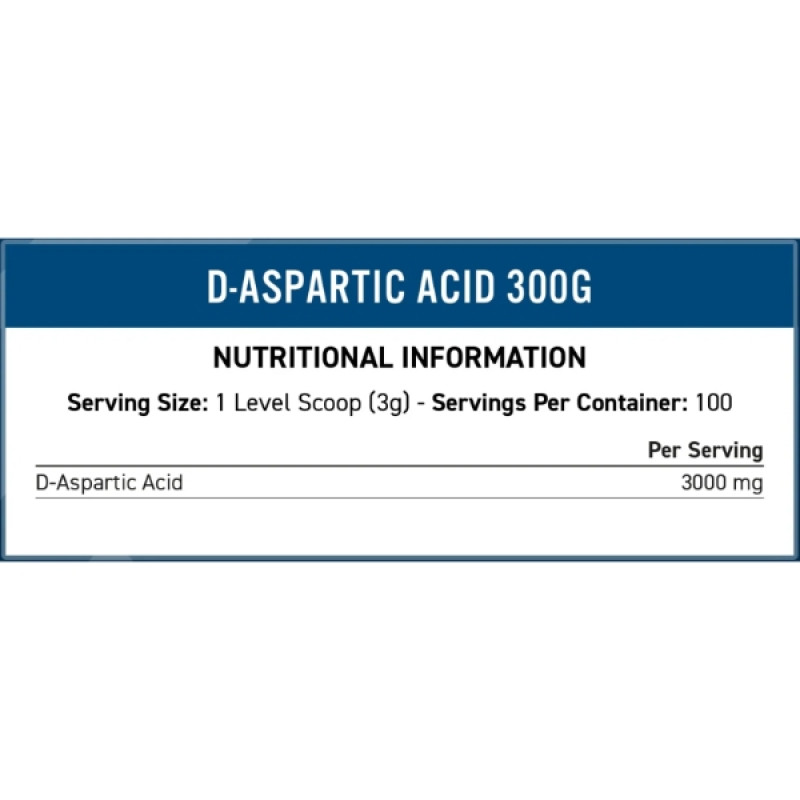 Комплексний тестостероновий препарат Applied Nutrition D-Aspartic Acid 300 g /100 servings/ Unflavored