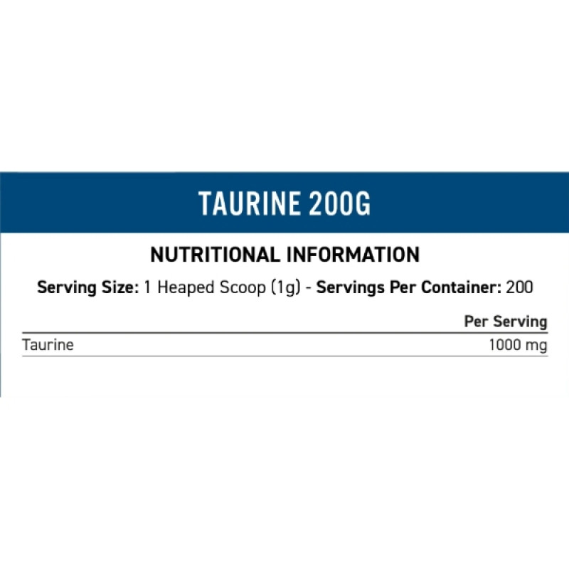 Таурін для спорту Applied Nutrition Taurine 200 g /200 servings/ Unflavored