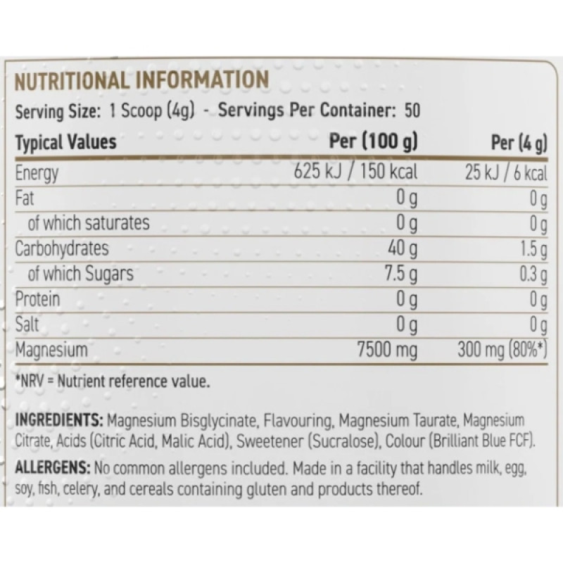 Мікроелемент Магній для спорту Applied Nutrition Tri-Magnesium 200 g /50 servings/ Blue Raspberry