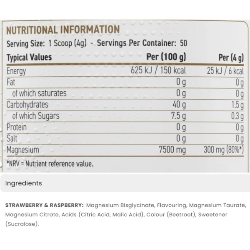 Мікроелемент Магній для спорту Applied Nutrition Tri-Magnesium 200 g /50 servings/ Strawberry Raspberry