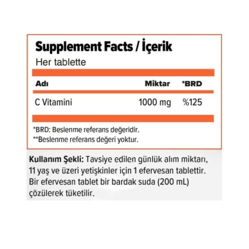 Вітамін C Orzax Efervit Vitamin C 1000 mg 20 effervescent tabs Orange