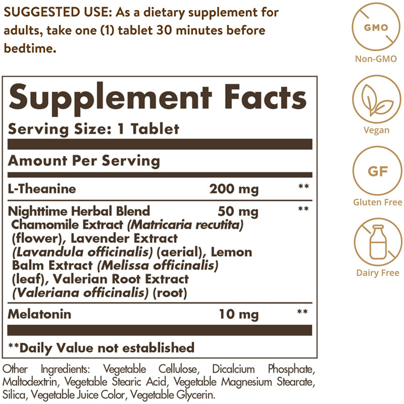 Комплекс для сну Solgar Triple Action Sleep 60 Tabs