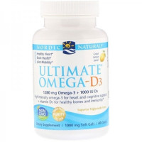 Омега 3 Nordic Naturals Ultimate Omega-D3 1000 mg 60 Soft Gels Great Lemon taste
