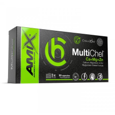 Мультимінерали для спорту Amix Nutrition ChelaZone MultiChel Ca+Mg+Zn Bisglycinate Chelate 90 Veg Caps