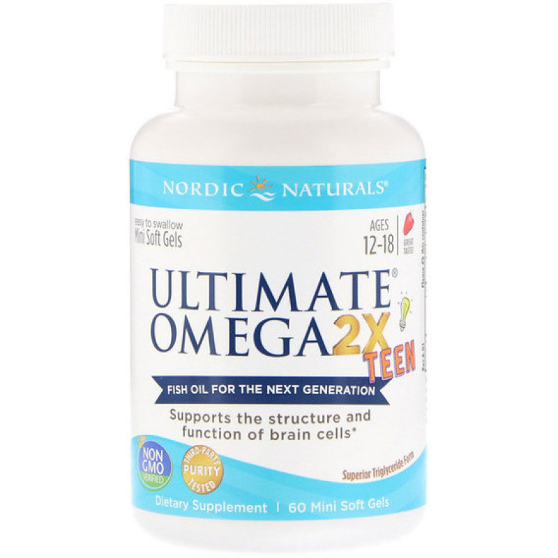 Омега 3 Nordic Naturals Ultimate Omega 2X Teen 60 Mini Soft Gels Strawberry NOR-06110