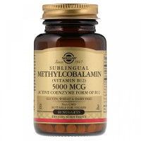 Вітамін Б12 Solgar Sublingual Methylcobalamin (Vitamin B12) 5000 mcg 60 Nuggets
