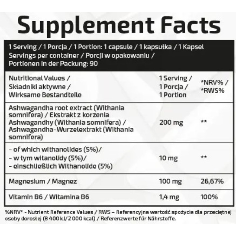 Натуральна добавка для спорту IronFlex Ashwadandha KSM-66 + Magnez 90 Veg Caps