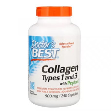 Колаген Doctor's Best Collagen, Types 1 and 3 with Peptan 500 mg 240 Caps