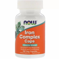 Мікроелемент Залізо NOW Foods Iron Complex (GLYCINATE) 100 Veg Caps