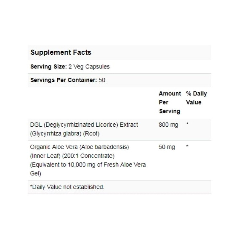 Алоэ Вера NOW Foods DGL with Aloe Vera 400 mg 100 Veg Caps NF4654