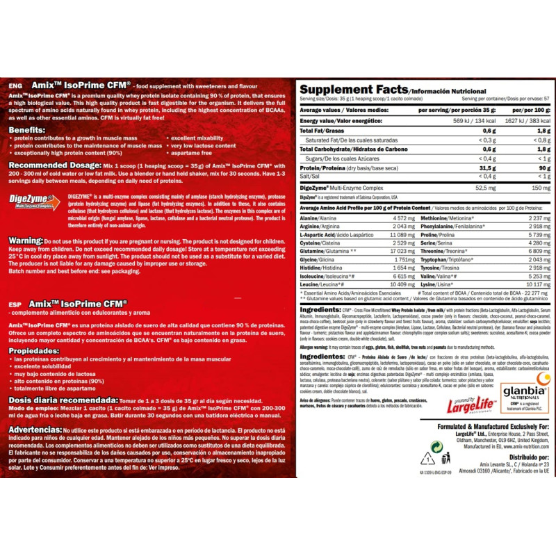 Протеїн Amix Nutrition IsoPrime CFM 2000 g /57 servings/ Cookies Cream
