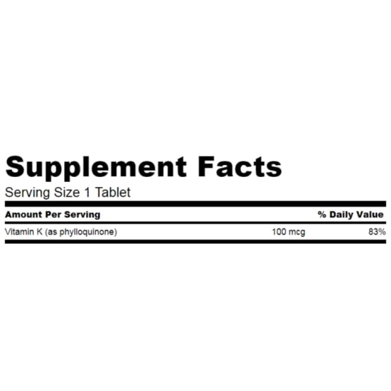 Витамин K Swanson Vitamin K-1 100 mcg 100 Tabs SWA-01994
