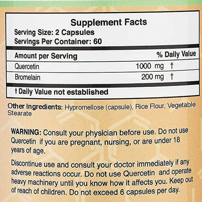 Кверцетін Double Wood Quercetin with Bromelain 1200 mg 120 Caps