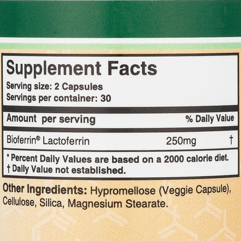 Комплекс для травлення Double Wood Lactoferrin 250 mg 60 Caps
