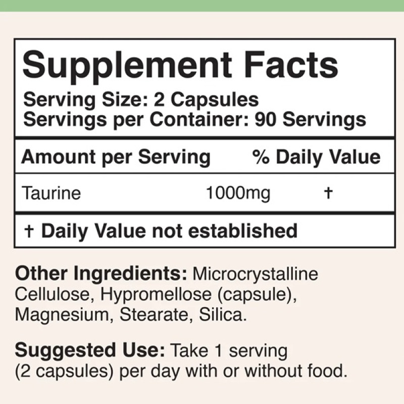 Таурін Double Wood L-Taurine 500 mg 180 Caps