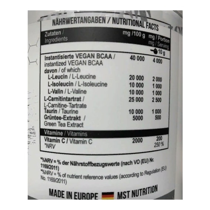 Жироспалювач для спорту MST Nutrition L-Carnitine+Amino 300 g /30 servings/ Limoncello