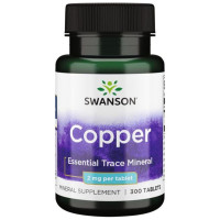 Микроэлемент Медь Swanson Copper 2 mg 300 Tabs