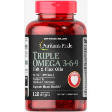 Омега 3-6-9 Puritan's Pride Triple Omega 3-6-9 120 Softgels