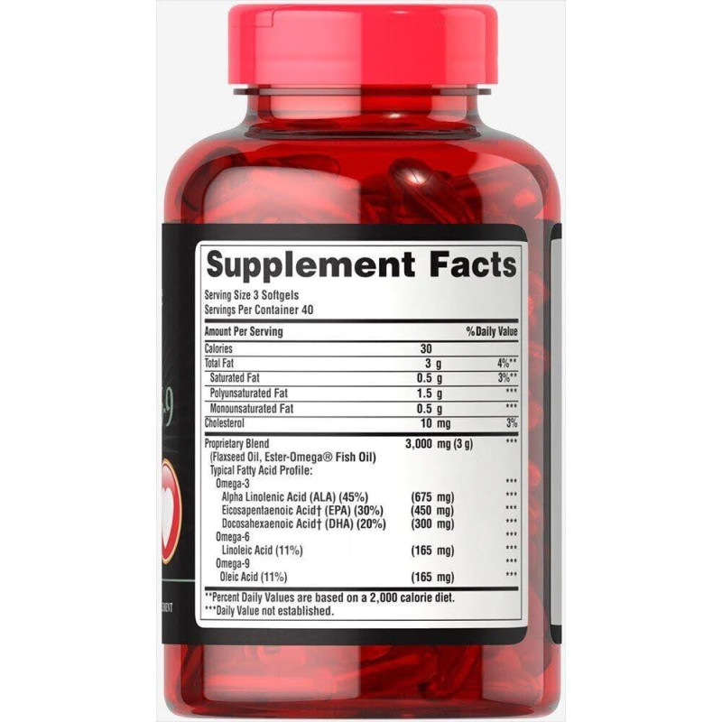 Омега 3-6-9 Puritan's Pride Triple Omega 3-6-9 120 Softgels