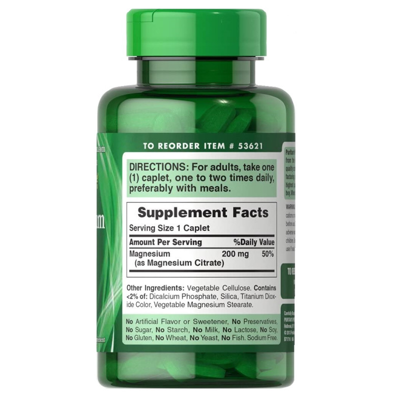 Мікроелемент Магній Puritan's Pride Magnesium Citrate 200 mg 90 Caplets