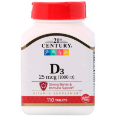 Витамин D 21st Century Vitamin D3 High Potency 1000 IU 110 Tabs