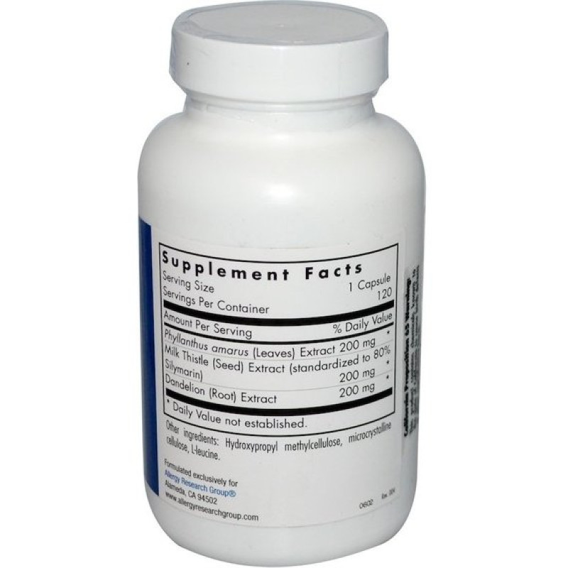 Комплекс для профілактики печінки Allergy Research Group Phyllanthus Complex 120 Veg Caps ALG-70750
