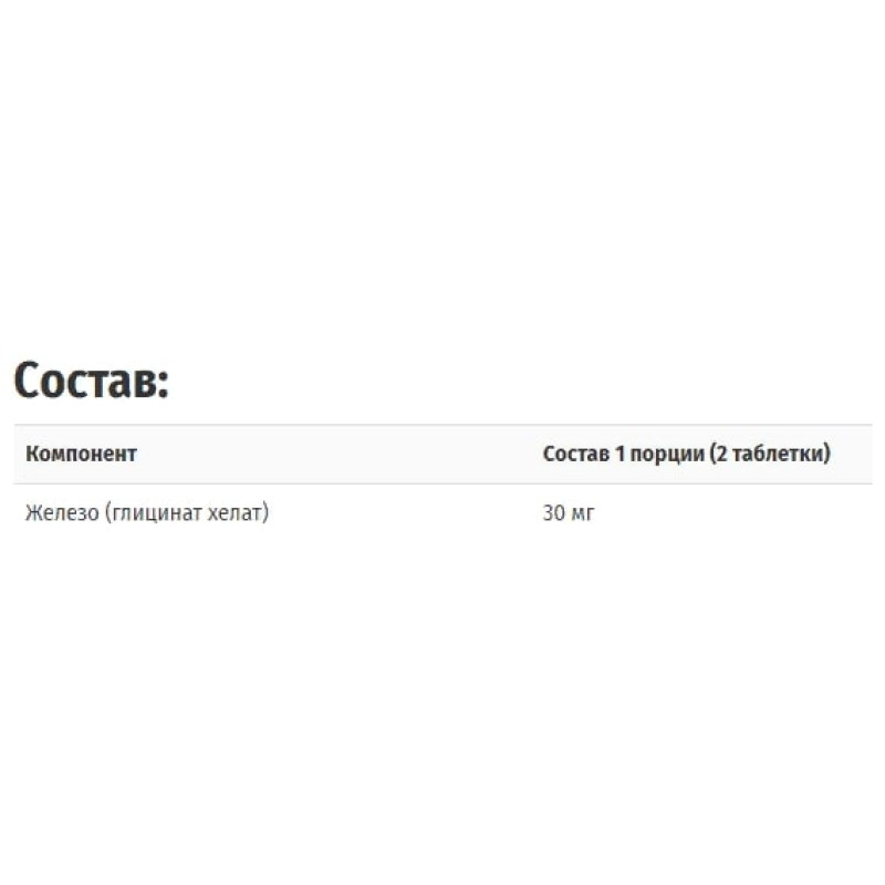 Мікроелемент Залізо Carlson Labs Chewable Iron 30 mg 60 Tabs CAR-55810