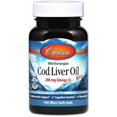 Жир із печінки тріски Carlson Labs Cod Liver Oil Minis 100 Mini Soft Gels