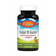 Вітамін D Carlson Labs Solar D Gems 2000 IU 120 Soft Gels Natural Lemon Flavor