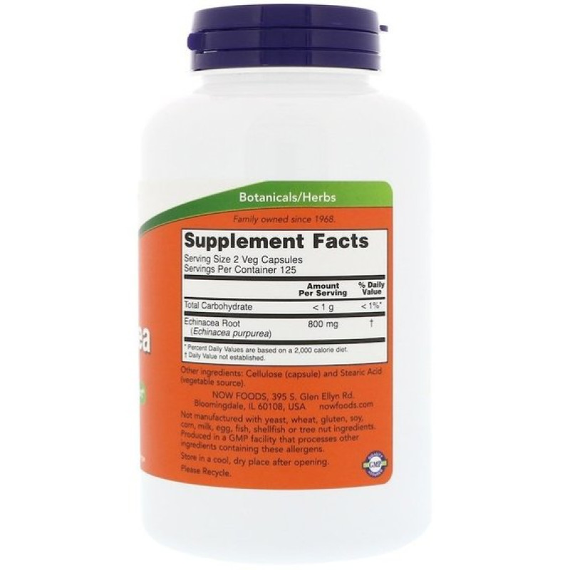 Ехінацея NOW Foods Echinacea 400 mg 250 Veg Caps