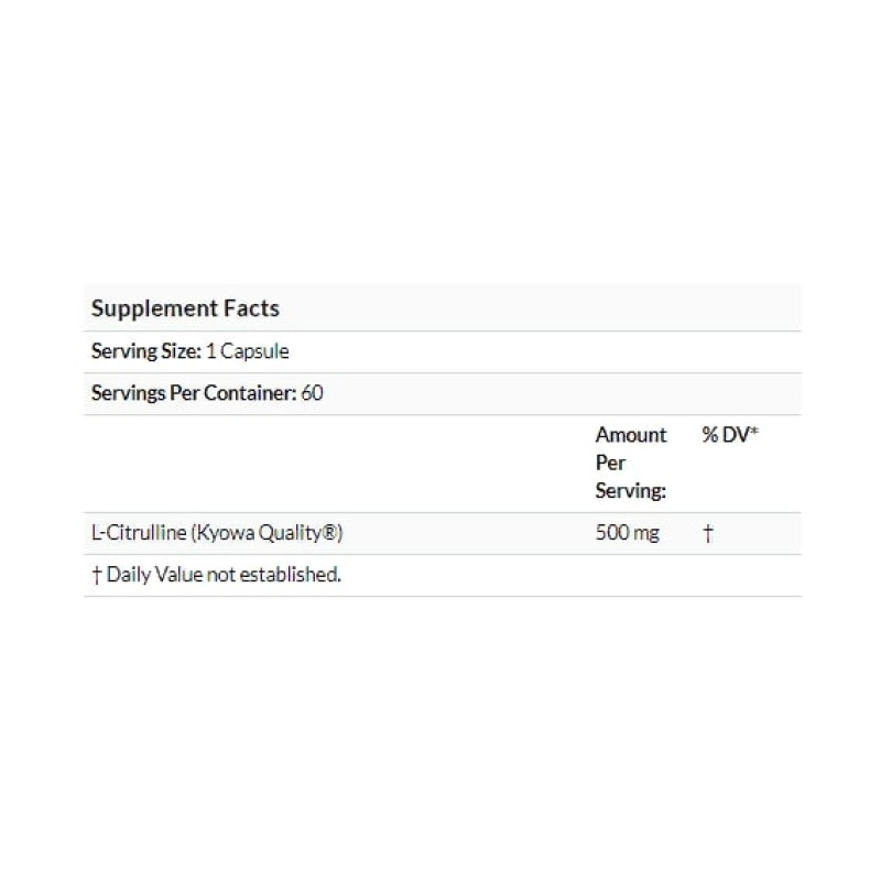 Цитруллин California Gold Nutrition L-Citrulline 500 mg 60 Veg Caps