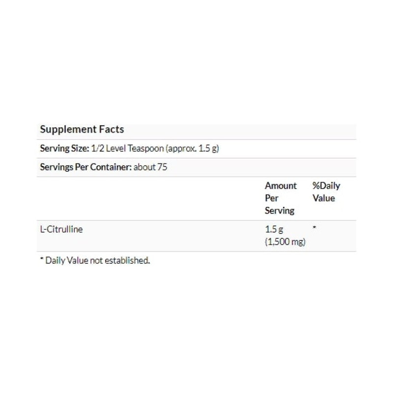Цитруллин NOW Foods L-Citrulline, Pure Powder, 4 oz 113 g /75 servings/ NOW-00214