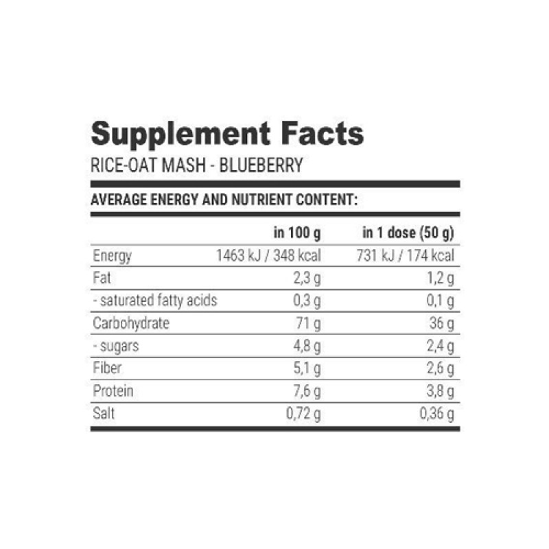 Сухий сніданок Extrifit Rice-Oat Mash 50 g Blueberry