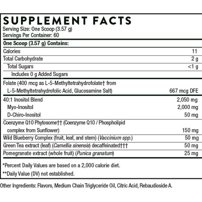 Копмлекс для профілактики репродуктивної функції у жінок Thorne Research Ovarian Care 214 g /60 servings/ Mixed Berry