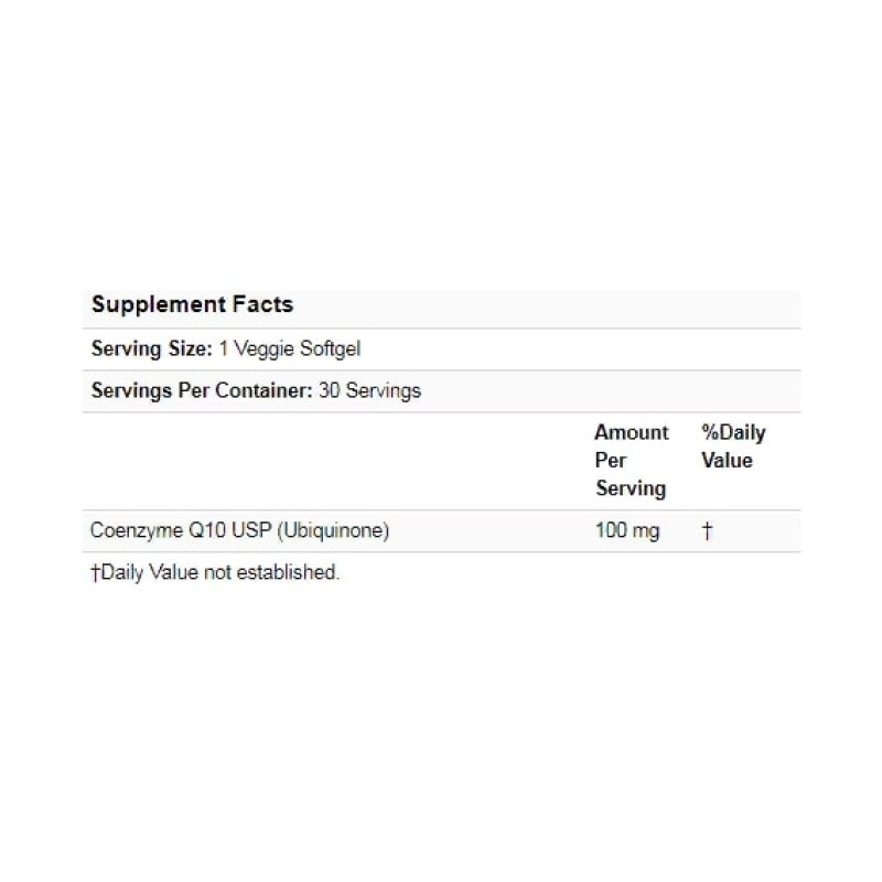 Коензим California Gold Nutrition CoQ10 100 mg 30 Veg Softgels CGN00943