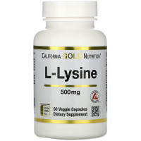 Амінокислота Лізін California Gold Nutrition L-Lysine 500 mg 60 Veg Caps CGN01132