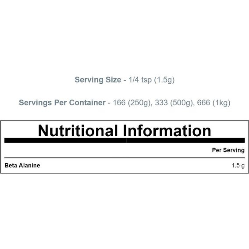 Бета-аланін для спорту MyProtein Beta Alanine 500 g /332 servings/ Unflavored