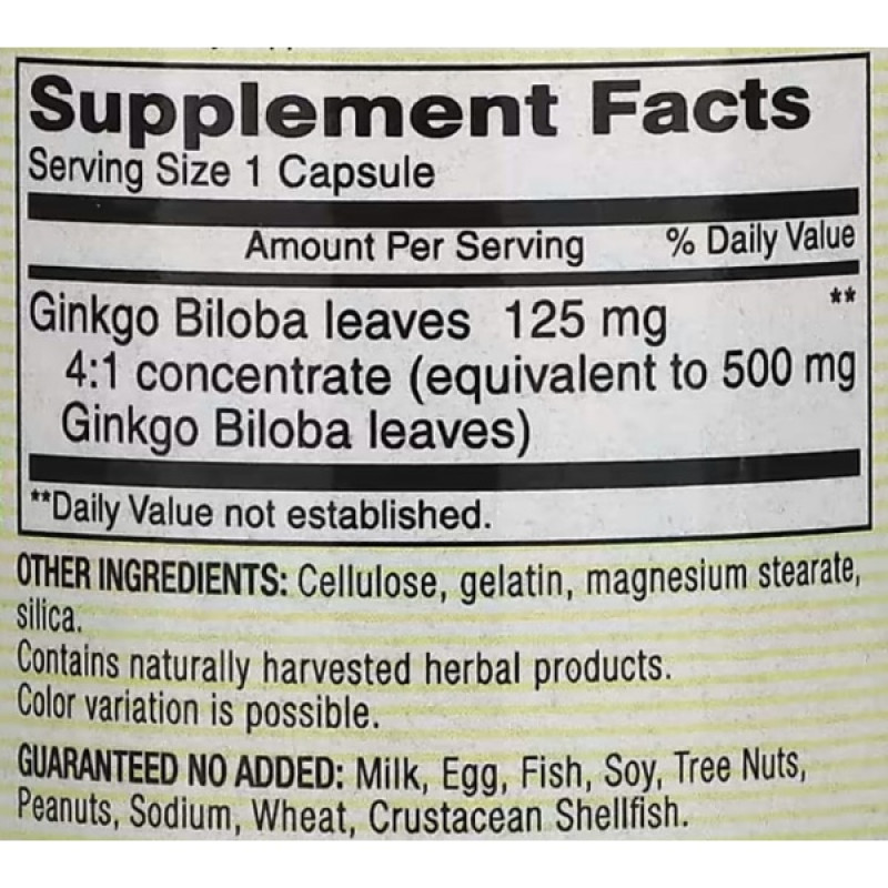 Гінкго Білоба Mason Natural Whole Herb Ginkgo Biloba 90 Caps