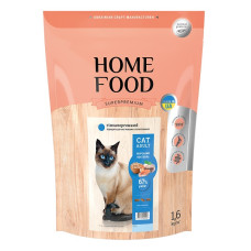  HOME FOOD Сухий корм для дорослих котів «Морський коктейль» CAT ADULT Гіпоалергенний 1,6 кг