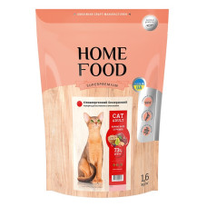 HOME FOOD Сухий корм для дорослих котів «Качине філе з грушею» CAT ADULT Гіпоалергенний беззерновий 1,6 кг