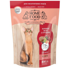  HOME FOOD Сухий корм для дорослих котів «Качине філе з грушею» CAT ADULT Гіпоалергенний беззерновий 400 г