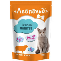  Леопольд М'ясний паштет з м'ясом ягняти для котів, пауч 100 г (24шт/уп)