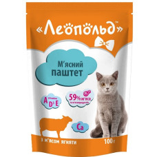  Леопольд М'ясний паштет з м'ясом ягняти для котів, пауч 100 г (24шт/уп)