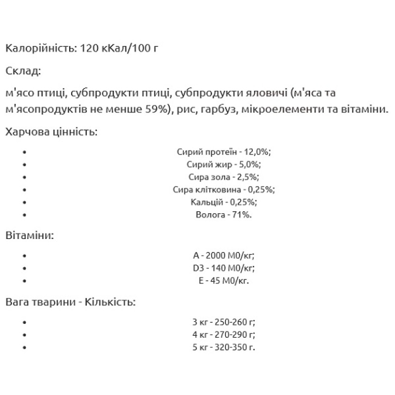  Леопольд М'ясний раціон з птицею для котів, скляна банка 460 г (6шт/уп)