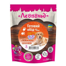  Леопольд Готовий обід з  м'ясом, печінкою та куркою для собак, пауч 500 г (12шт/уп)