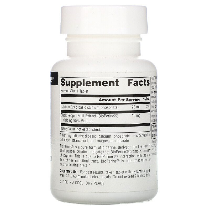 Комплекс для травлення Source Naturals BioPerine 10 mg 120 Tabs