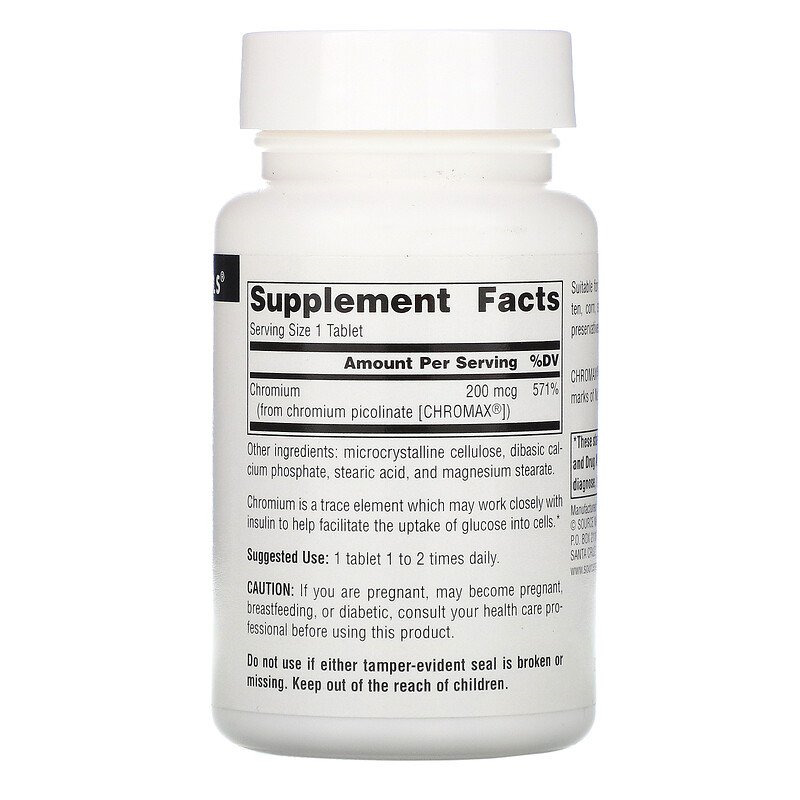 Мікроелемент Хром Source Naturals Chromemate Chromium GTF Yeast-Free 200 mcg 240 Tabs