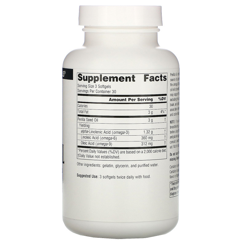 Альфа-ліпоєва кислота Source Naturals Perilla Oil 1000 mg 90 Caps