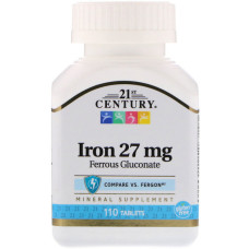 Мікроелемент Залізо 21st Century Iron 27 mg 110 Tabs