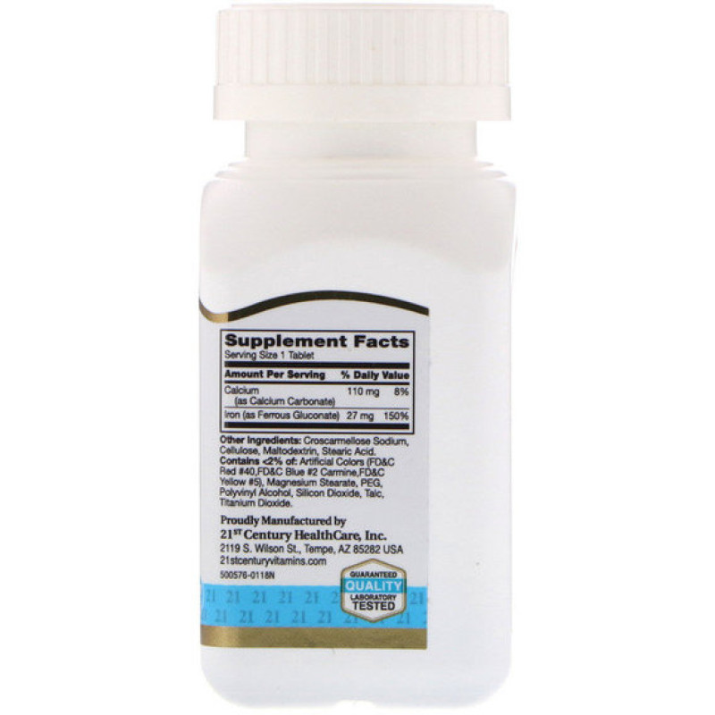 Микроэлемент Железо 21st Century Iron 27 mg 110 Tabs